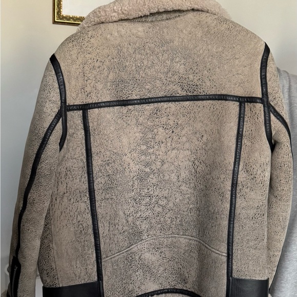 All Saints ship fur and leather Lined Women's Jacket - Picture 2 of 5